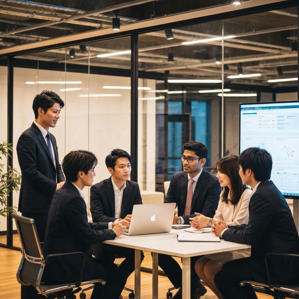 モダンなオフィスでのITコンサルティング風景